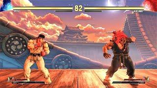 Ryu vs Akuma (Hardest AI) - Street Fighter V