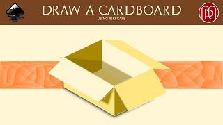 Draw a cardboard in Inkscape using 3d box tool. [ENG SUB]