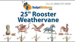 BudgetMailboxes.com | Good Directions 501V1 25" Rooster Weathervane - Blue Verde Copper