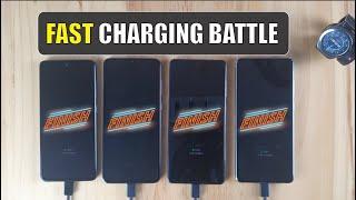 Samsung A71 vs Samsung A51 vs Samsung Note 10 Lite vs Samsung A70  Fast Charging Speed Test