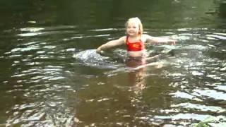 Girls Swiming in Russian Cold Water