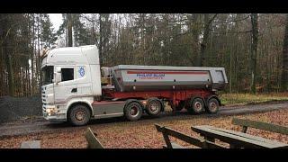 Waldeinsatz: Mit dem Scania V8 Schotter in den Wald fahren [POV view]