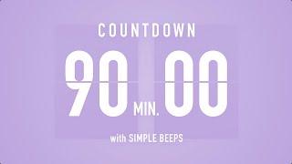 90 Min Countdown Flip Clock Timer / Simple Beeps 🫐 