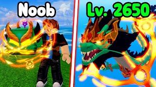 Noob To Pro Level 1 - 2600 WITH DRAGON REWORK in Blox Fruits!