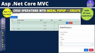 CRUD Operations Using Modal Popup in ASP.NET Core MVC | CRUD Application with ASP.NET Core - Create