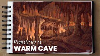 Painting a Warm Magical Cave in Photoshop 