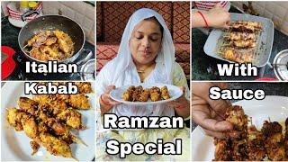 Ramzan Special Chicken Italian Kabab With Sauce Recipe | Chicken Kabab Recipe