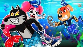 Police Labrador Please Help Me! | Black Fox Dark Mermaid | Best Funny Police Paper Story