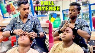 ASMR Sensation: Extra Tingly Indian Head & Back Massage‍️Must Watch! Skilled barber SK Pollob 