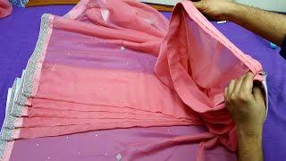 Perfect Saree Plates Complete Process and Saree Belt Stitching | Very Easy & perfect method