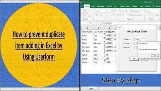 How to Prevent Duplicate Entry in Excel VBA - Part 2