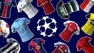 UEFA Champions League All Qualified Teams Home Kits For 2024-2025 Season....