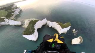 Paramotor water crash, Old Harry Rocks England.mp4