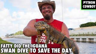 A Man Named Fatty Does The Iguana Swan Dive On A Monster Iguana