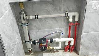 Small volume underfloor heating system.  Установка небольшой системы теплого пола