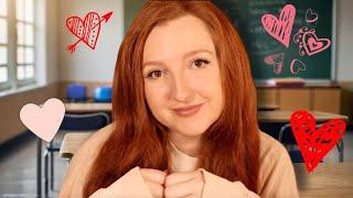 ASMR girl who is OBSESSED with you sits next to you in class | roleplay