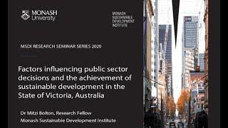 MSDI Research Seminar Series: Public sector decisions and the SDGs