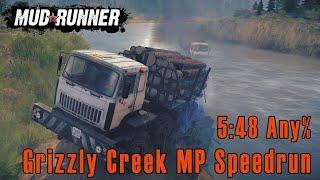5:48 Any% Grizzly Creek Multiplayer speedrun | Mudrunner