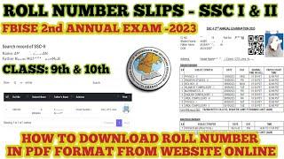 FBISE | SSC Roll number slip | 2nd annual exam 2023 | How to download Roll Number for class 9 & 10