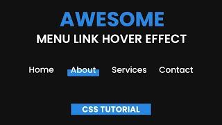 Awesome Link Hover Effect | CSS Menu Hover Effect