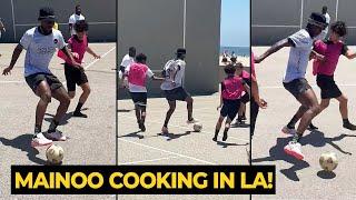 Kobbie Mainoo showing off the dribbling skills out in Venice Beach Los Angeles | Man Utd News