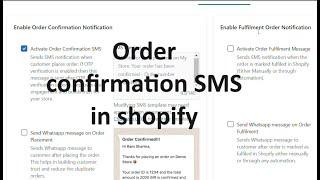 How to send order confimation message or SMS in shopify