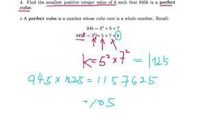 Ep  8 Find the smallest positive integer value of k such that 945k is a perfect cube