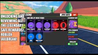 Unlocking and Reviewing all the Legendary Safe Rewards! Roblox Jailbreak!