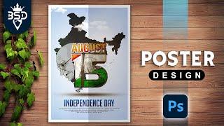 Independence Day August 15 Poster Design in | Photoshop 2021 Tutorial |