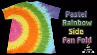 Tie Dye T-shirt Designs:  Pastel Rainbow Side Fan Fold