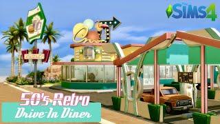 50's Retro Drive-In Diner | Stop Motion Build | NO CC | THE SIMS 4