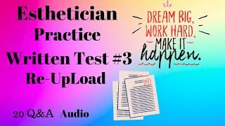 Esthetician Practice Written Test #3| Re-Upload