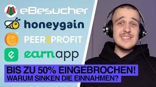 Einnahmen eingebrochen bei eBesucher, Honeygain, Peer2Profit & Co. - woran liegt es? (j0nasr LIVE)