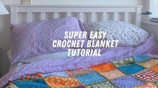 SUPER EASY Crochet Blanket Tutorial! | DIY