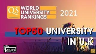 2021 QS WORLD UNIVERSITY RANKINGS-UK TOP 50