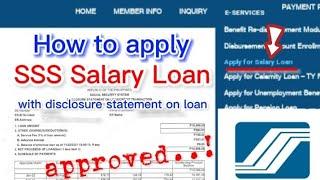 SSS Salary Loan | how to apply with disclosure - 2022