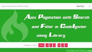 Ajax Pagination with Search and Filter in CodeIgniter