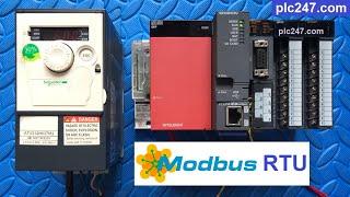 Mitsubishi QJ71C24N "Modbus RTU" Schneider ATV312 Tutorial