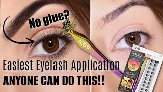 QUICK EASY EYE LASH APPLICATION EVER!! MAKEUP LESSON