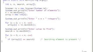 17  Linear Search in java