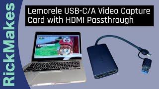 Lemorele USB-C/A Video Capture Card with HDMI Passthrough