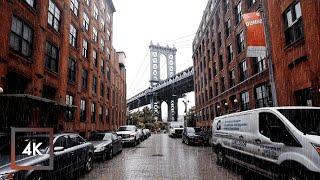 Walking in the Rain, Brooklyn New York, Rainy Windy Morning