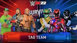 WWE Elite Heavyweights vs. Power Rangers | Tag Team ELIMINATION Match | WWE 2K22