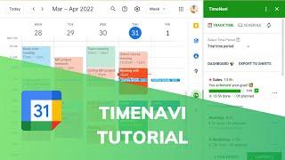 TimeNavi Tutorial: How to calculate your time in Google Calendar and Export to Excel