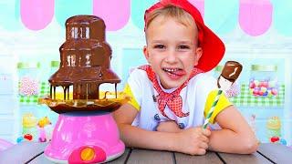 Vlad and Nikita pretend play with cooking toys