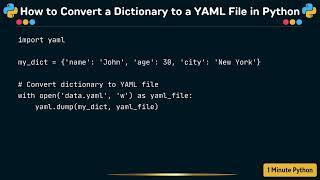 How to Convert a Dictionary to a YAML File in Python