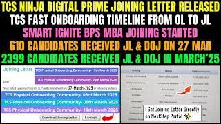 TCS Released Remaining Ninja | Digital | Prime | MBA |Smart | Ignite | BPS Candidates Joining Letter