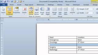 Word 2010 create and edit tables