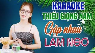 Karaoke Song Ca | GẶP NHAU LÀM NGƠ - Thiếu Giọng Nam | Song Ca Với Lê Liễu