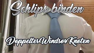 Schlips binden doppelter Windsor Knoten